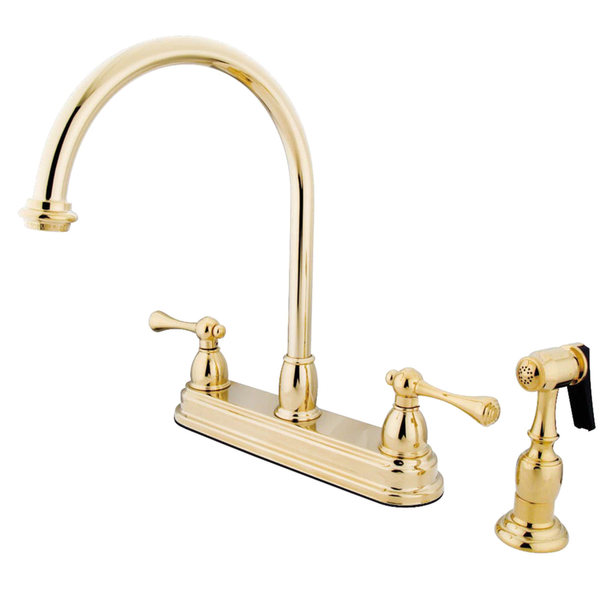 Kingston Brass KB3752BLBS Vintage Centerset Kitchen Faucet, Polished Brass