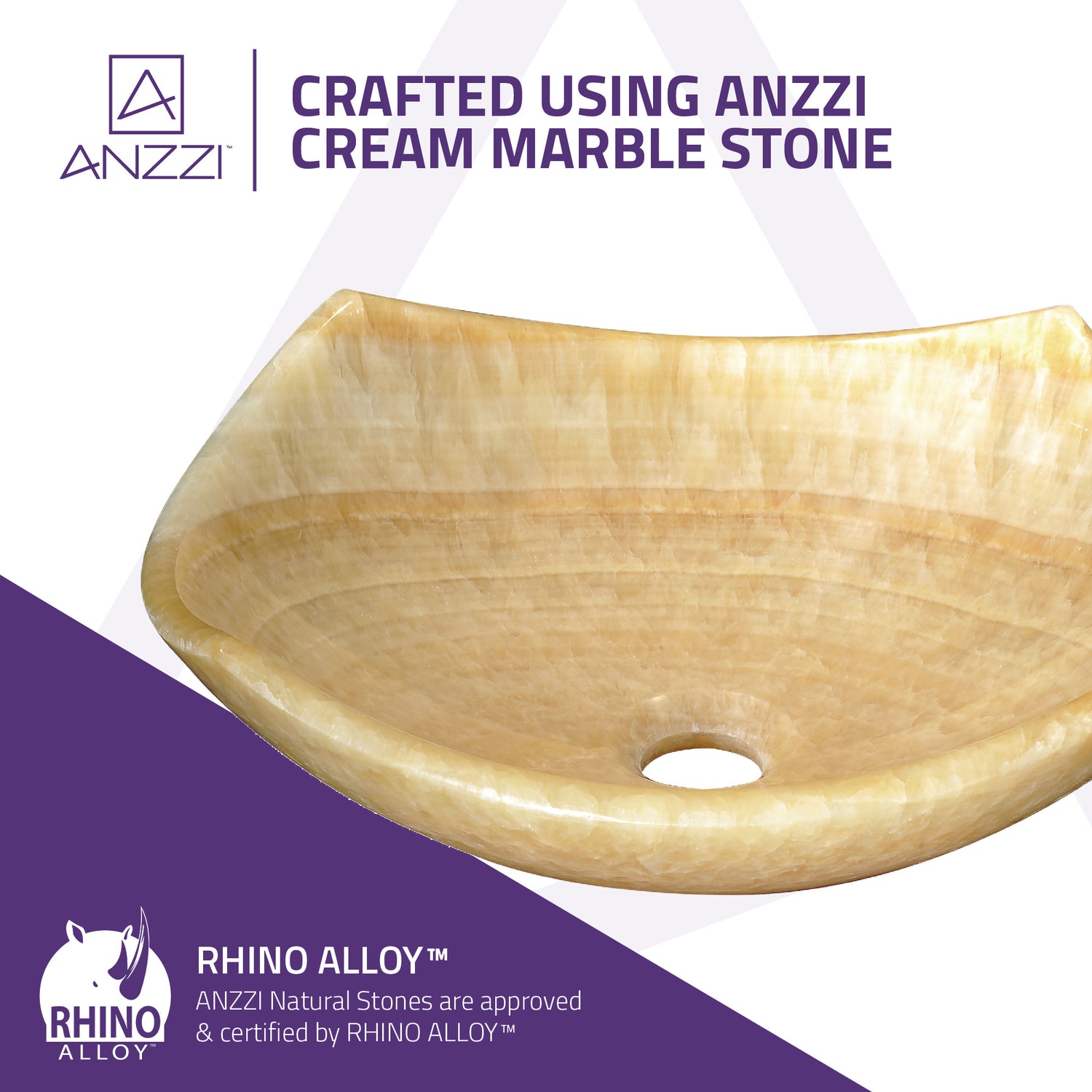 ANZZI LS-AZ315 Flavescent Visage Natural Stone Vessel Sink in Cream Jade (Showroom Display)