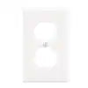 1-Gang White Duplex Outlet/Receptacle Plastic Standard Wall Plate (1-Pack)