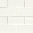 White glossy 4x12 glazed ceramic wall tile msi collection NWHIGLO4X12 product shot multiple tiles top view #Size_4"x12"
