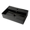 ALFI brand ABC901-BM Black Matte 24" Modern Rectangular Above Mount Ceramic Sink with Faucet Hole