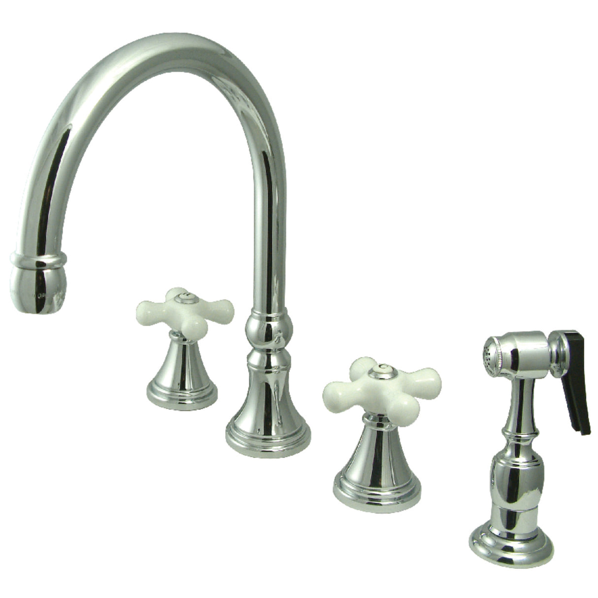 Kingston Brass KS2791PXBS Widespread Kitchen Faucet, Polished Chrome