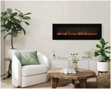 Amantii WM-FM-72-8123-BG Wall Mount/ Flush Mount Smart Electric  72" Indoor / Outdoor WiFi Enabled Fireplace , Featuring a MultiFunction Remote Control , Multi Speed Flame Motor
