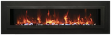 Amantii WM-FML-88-9623-STL Wall Mount / Flush Mount - 88" Electric Fireplace with a Steel Surround and Glass Media