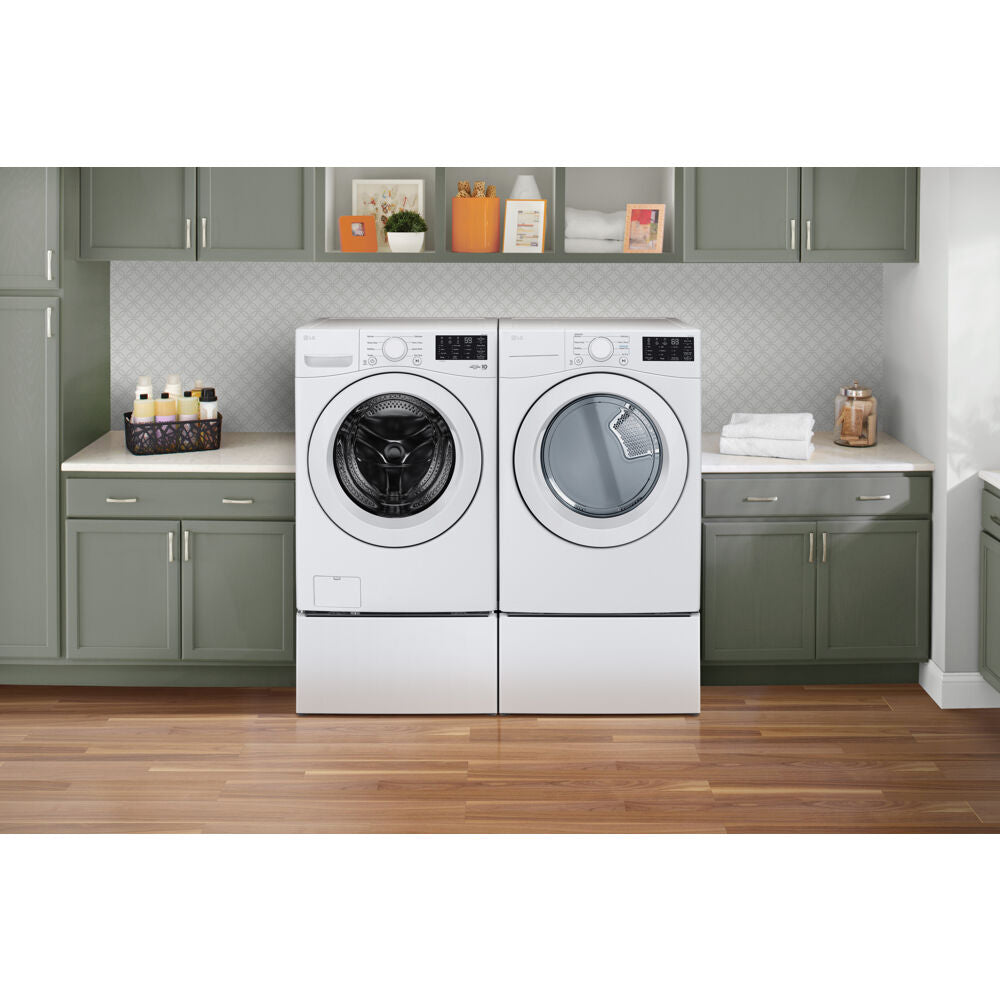 LG WM3470CW-E-KIT 5.0 CF Front Load Washer (WM3470CW) & 7.4 CF Electric Dryer (DLE3470W)