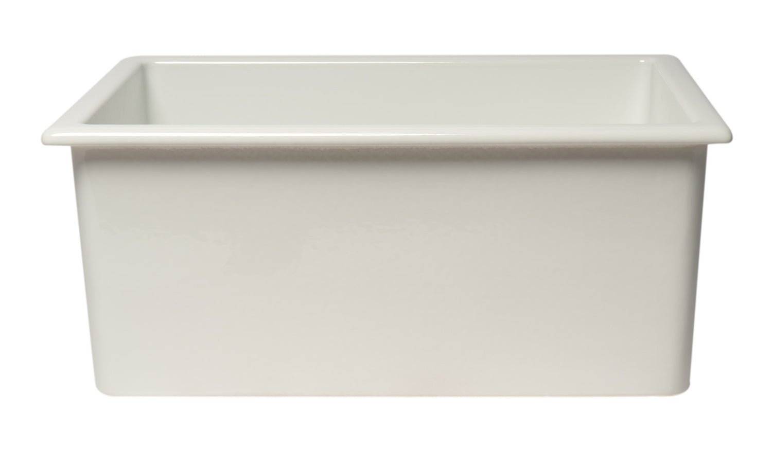 ALFI brand AB2418UD 24" White Undermount / Drop In Fireclay Kitchen Sink