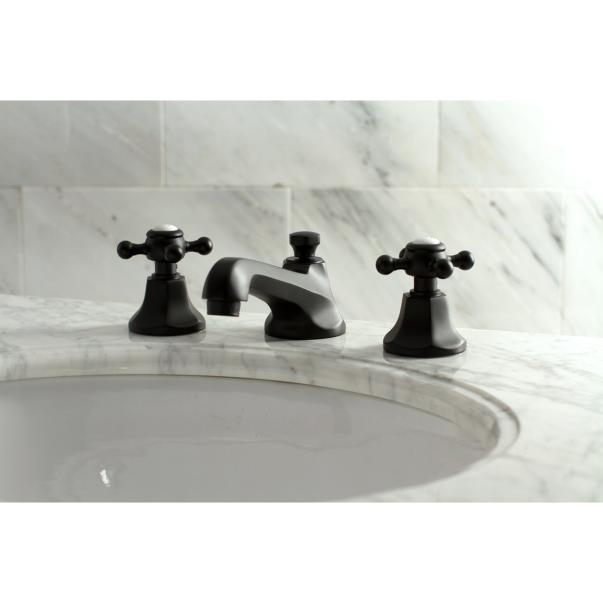 Kingston Brass KS4460BX 8 in. Widespread Bathroom Faucet, Matte Black
