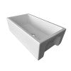 ALFI brand AB3318HS-W White 33" x 18" Reversible Fluted / Smooth Single Bowl Fireclay Farm Sink