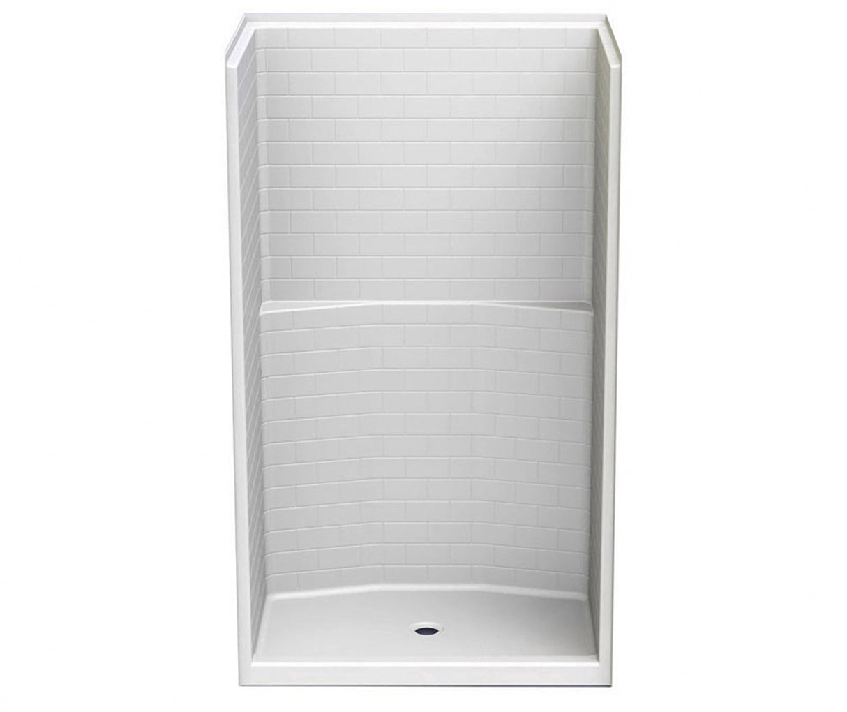 MAAX 106884-000-002-000 14834STT 48 x 35 AcrylX Alcove Center Drain One-Piece Shower in White