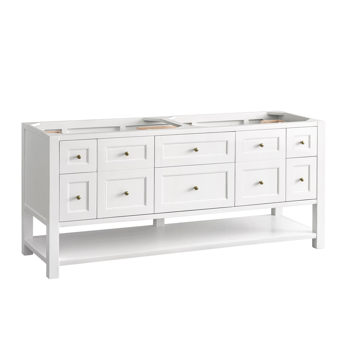 Breckenridge 72" Double Vanity, Bright White w/ 3 CM Charcoal Soapstone Top