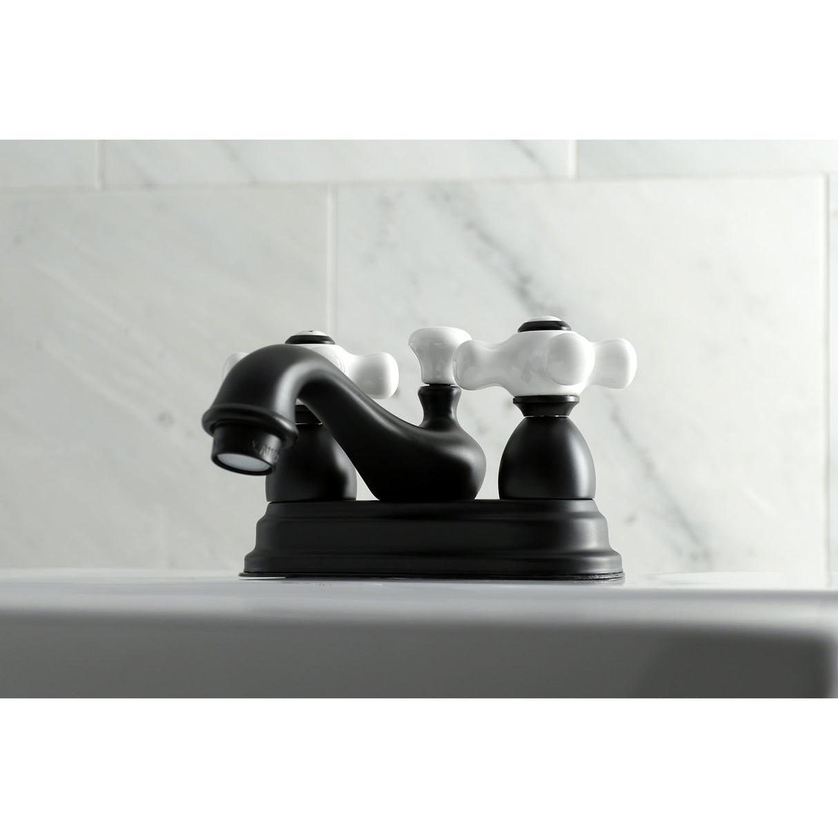 Kingston Brass KS3600PX 4 in. Centerset Bathroom Faucet, Matte Black