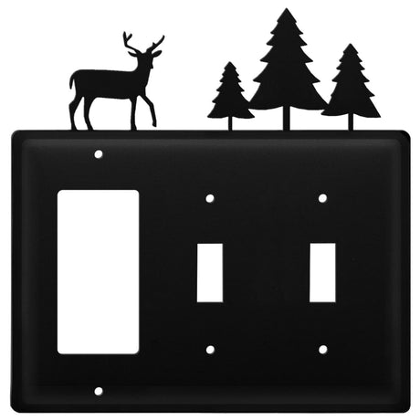 Triple Deer & Pine Trees Single GFI and Double Switch Cover CUSTOM Product