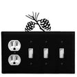 Quad Pinecone Single Outlet and Triple Switch Cover CUSTOM Product