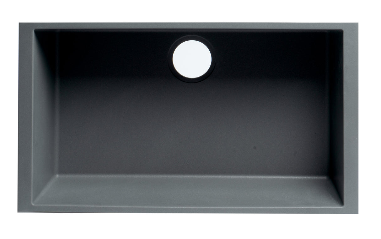 ALFI brand AB3020UM-T Titanium 30" Undermount Single Bowl Granite Composite Kitchen Sink