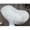 ALFI brand AB9949 66" White Solid Surface Smooth Resin Soaking Bathtub