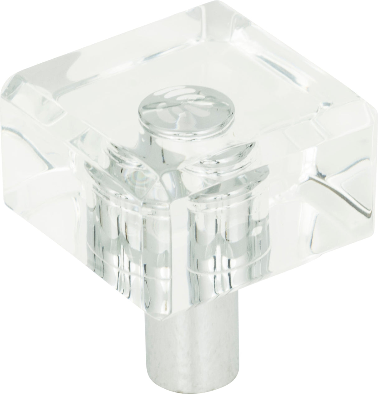 Atlas Homewares Optimism Square Knob 1 1/4 Inch Polished Chrome