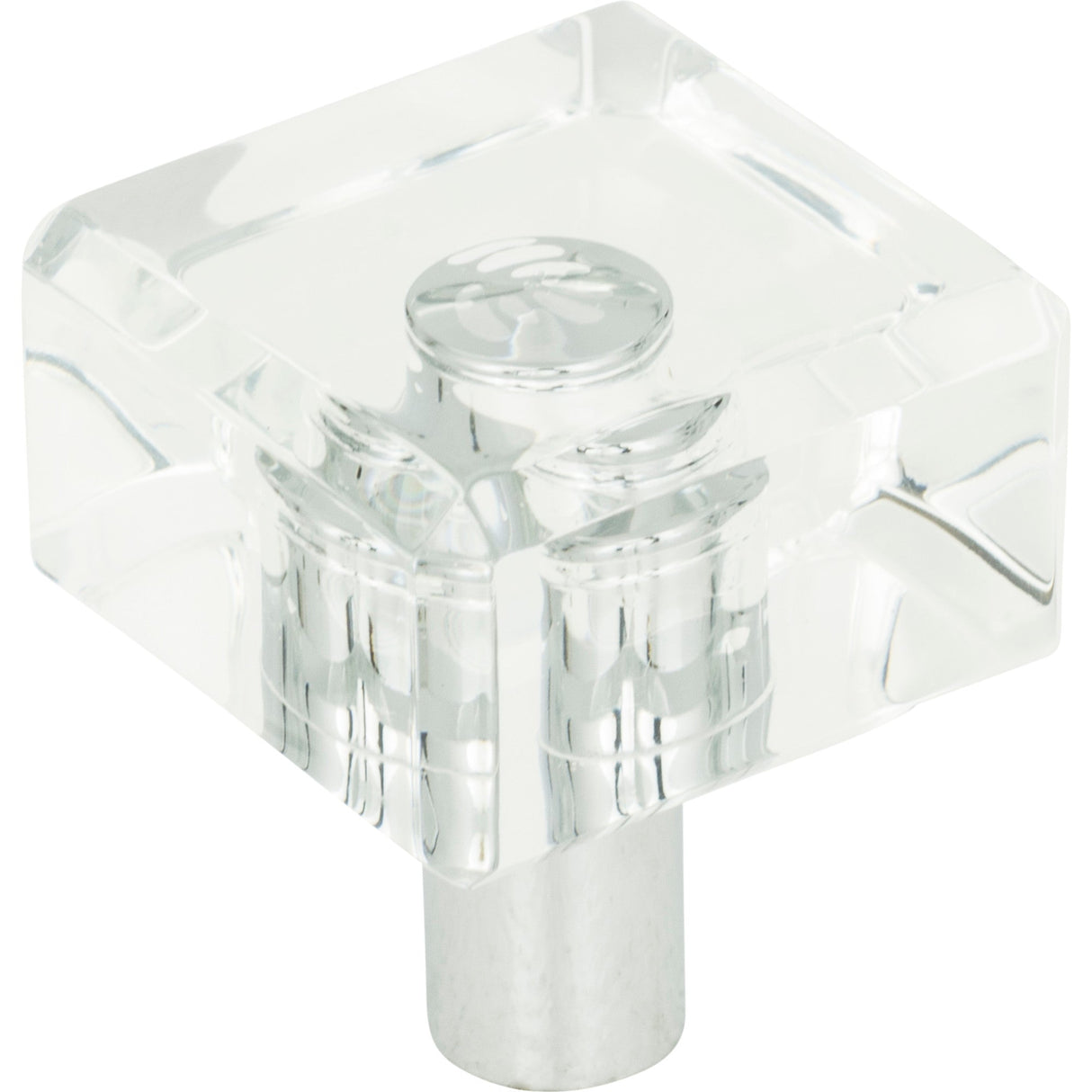 Atlas Homewares Optimism Square Knob 1 1/4 Inch Polished Chrome