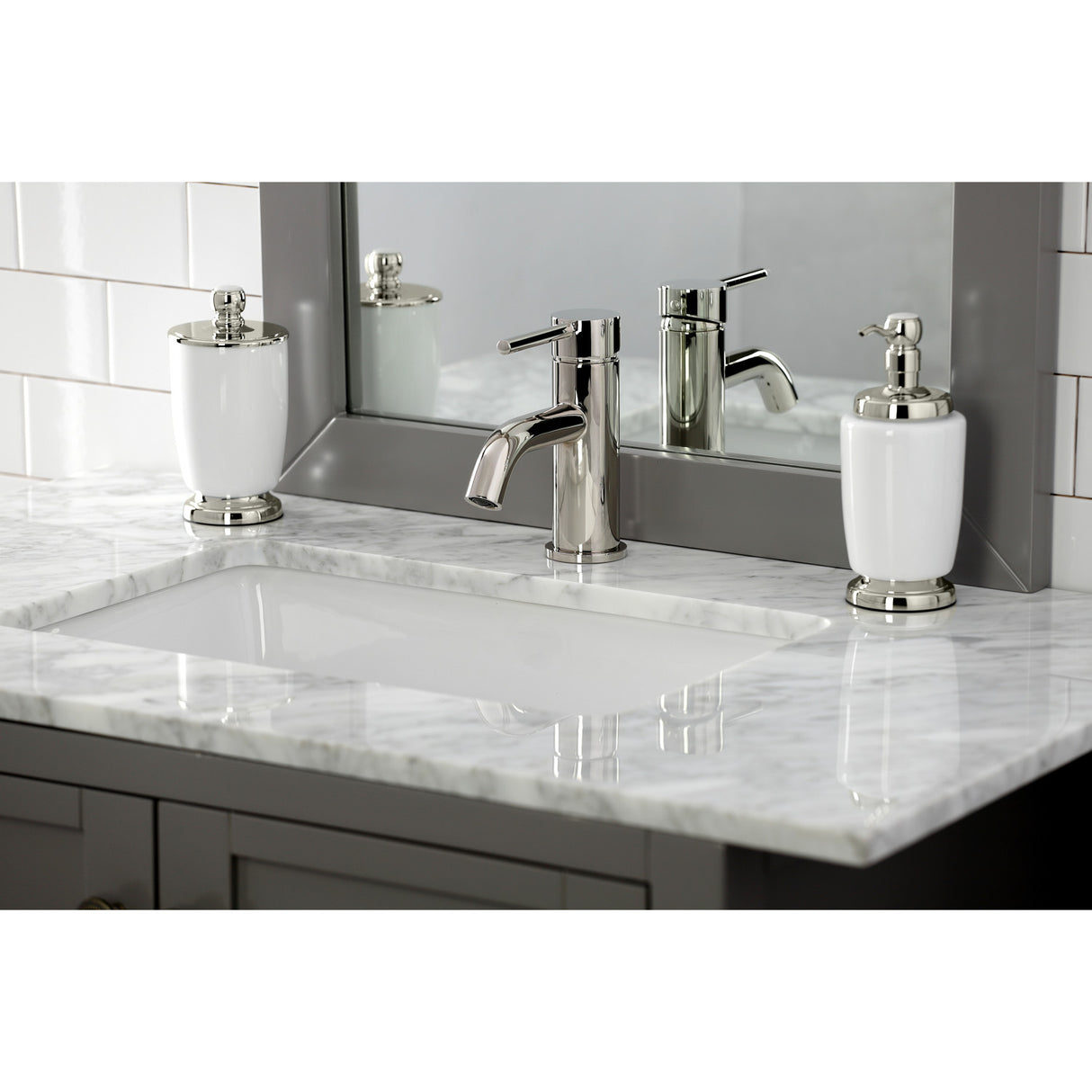 Fauceture LS822DLPN Concord Single-Handle Bathroom Faucet with Push Pop-Up, Polished Nickel