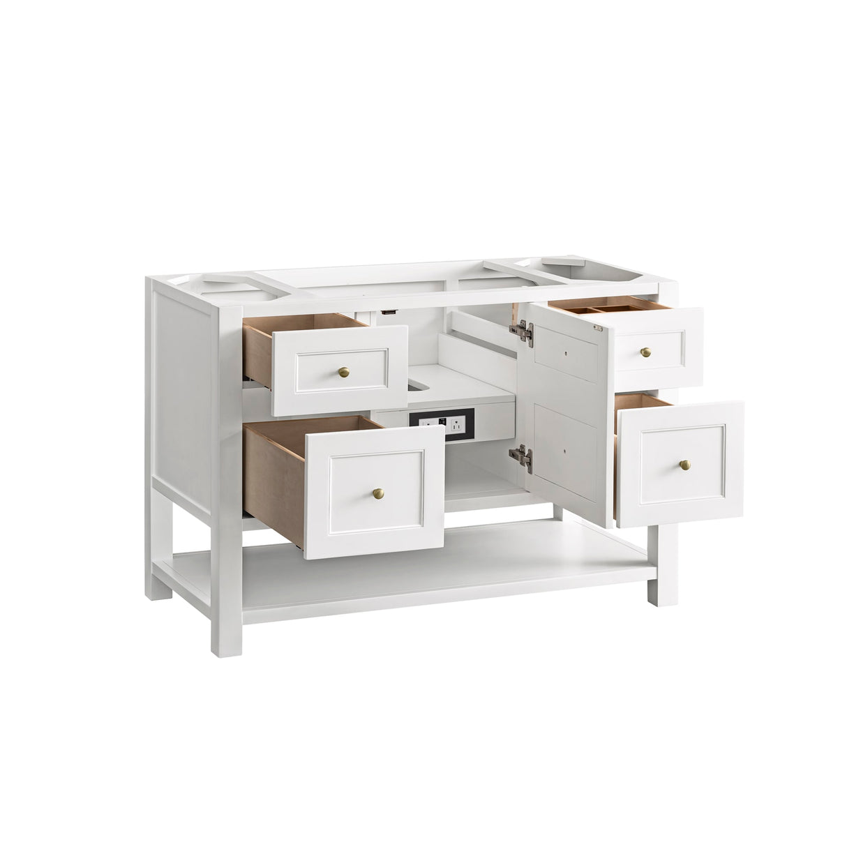 Breckenridge 48" Single Vanity, Bright White w/ 3 CM Carrara Marble Top