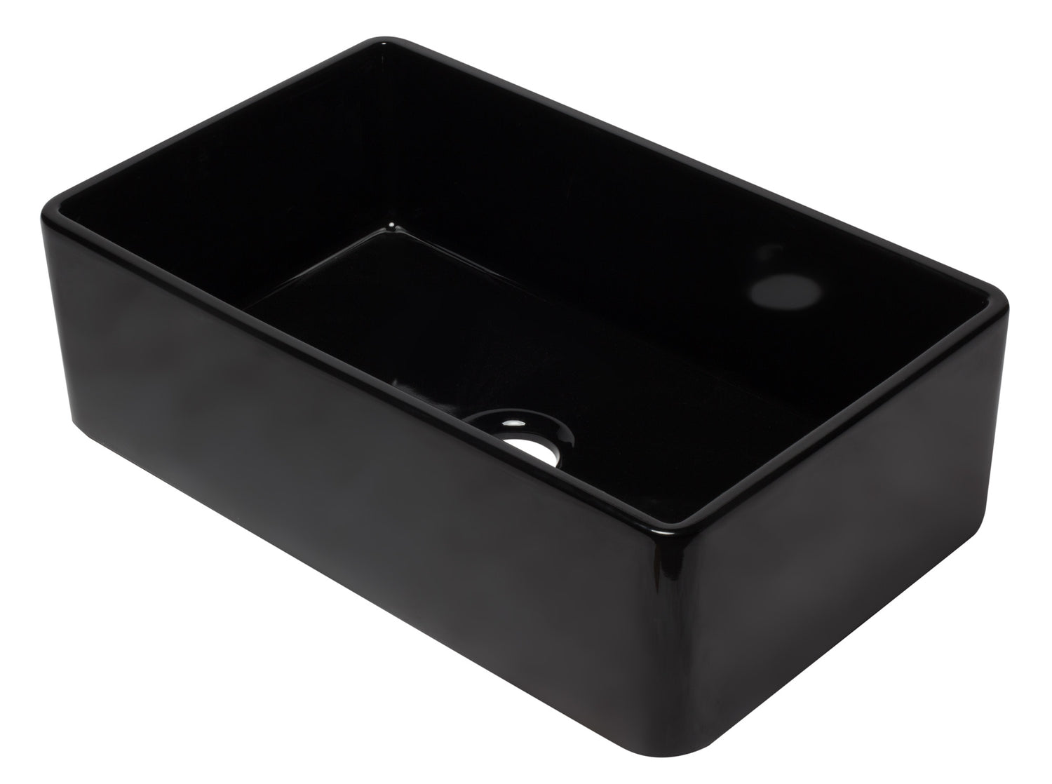 ALFI brand AB3320SB-BG 33 inch Black Reversible Single Fireclay Farmhouse Kitchen Sink