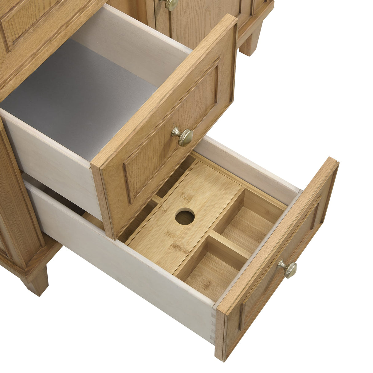 Lorelai 36" Single Vanity, Light Natural Oak w/ 3 CM White Zeus Silestone Top