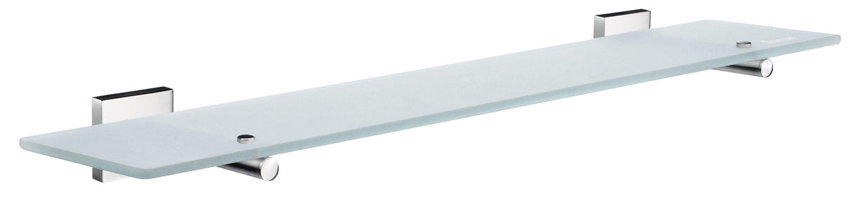 Smedbo House Frosted Glass Shelf with Brackets in Polished Chrome