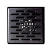 5" x 5" Black Matte Square Stainless Steel Shower Drain with Groove Holes