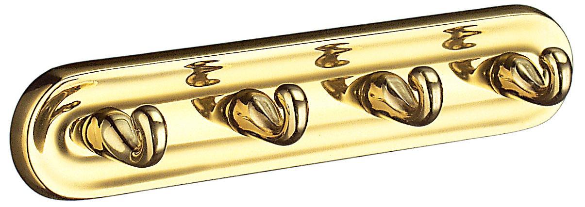 Smedbo Villa Quadruple Hook in Polished Brass