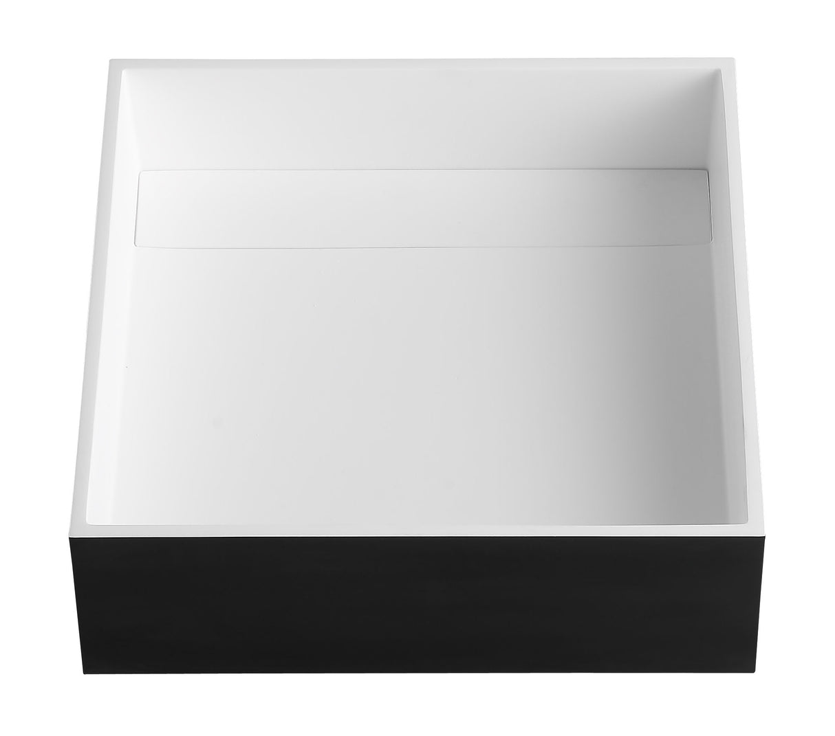 Black Matte 14" Square Solid Surface Resin Sink