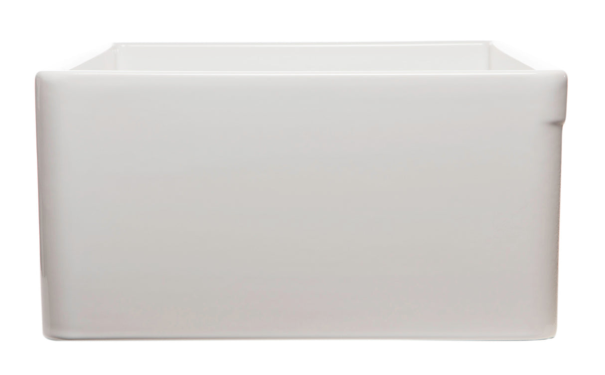 ALFI brand AB533-W 33" White Smooth Apron Single Bowl Fireclay Farm Sink