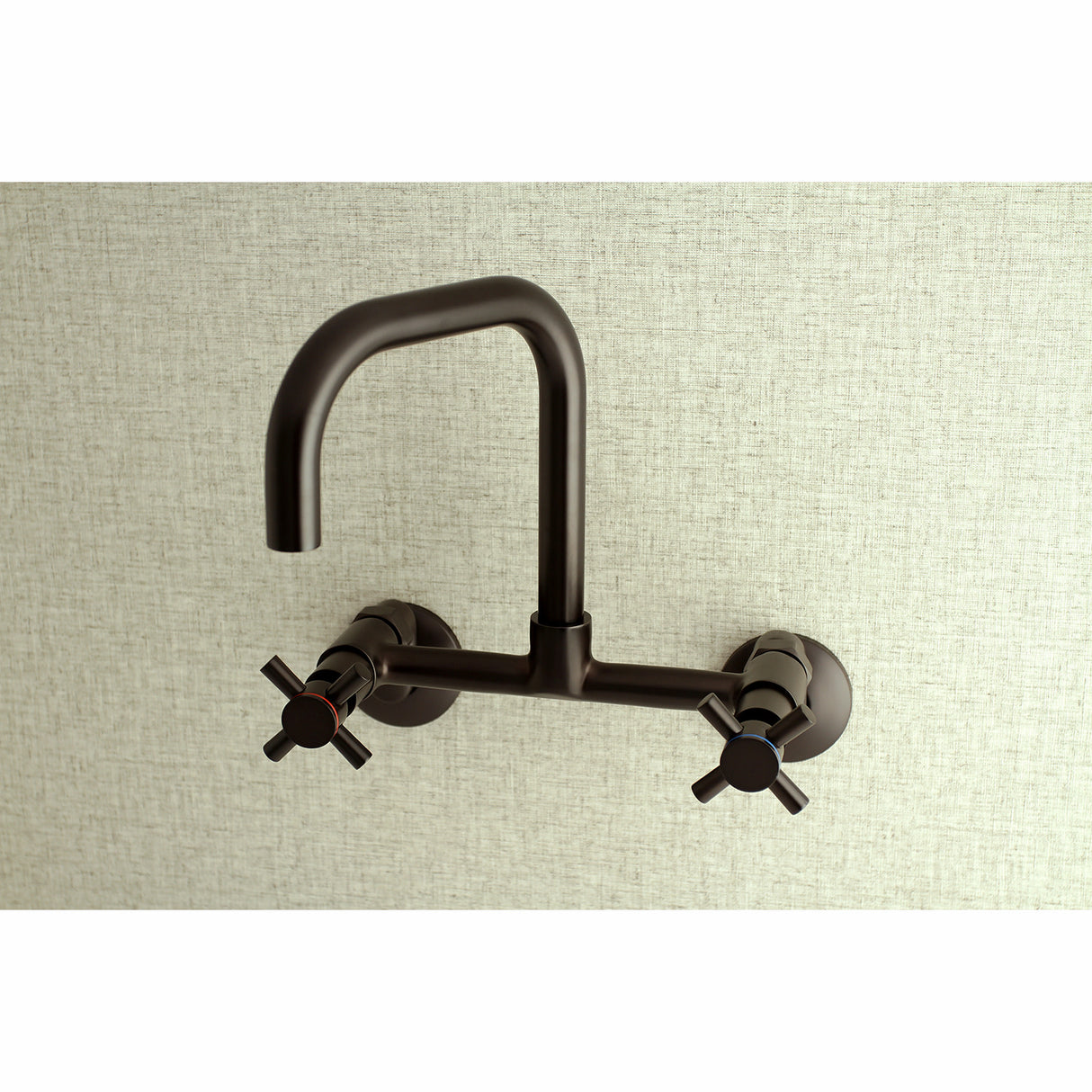 Kingston Brass KS413ORB Concord 8-Inch Adjustable Center Wall Mount Kitchen Faucet, Oil Rubbed Bronze