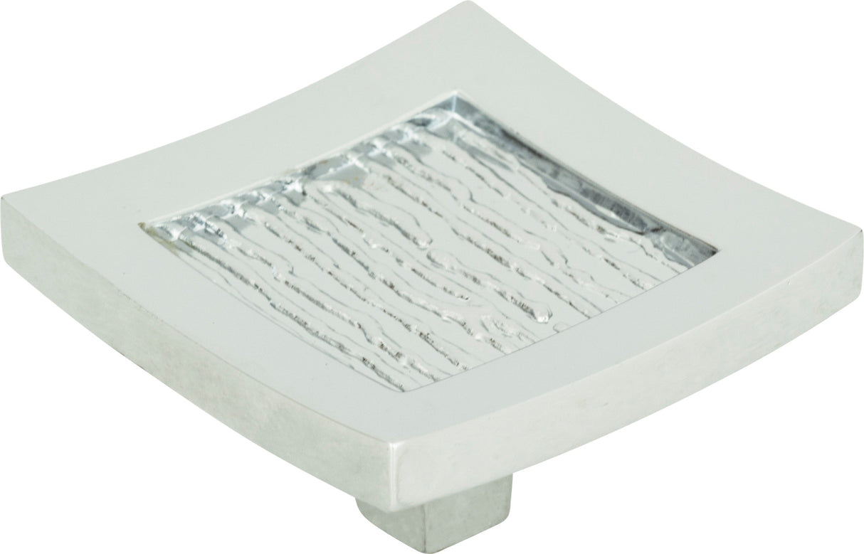 Atlas Homewares Primitive Square Knob 1 1/2 Inch Polished Chrome