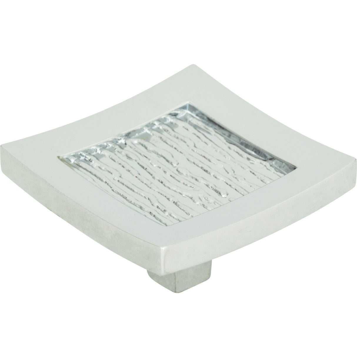 Atlas Homewares Primitive Square Knob 1 1/2 Inch Polished Chrome