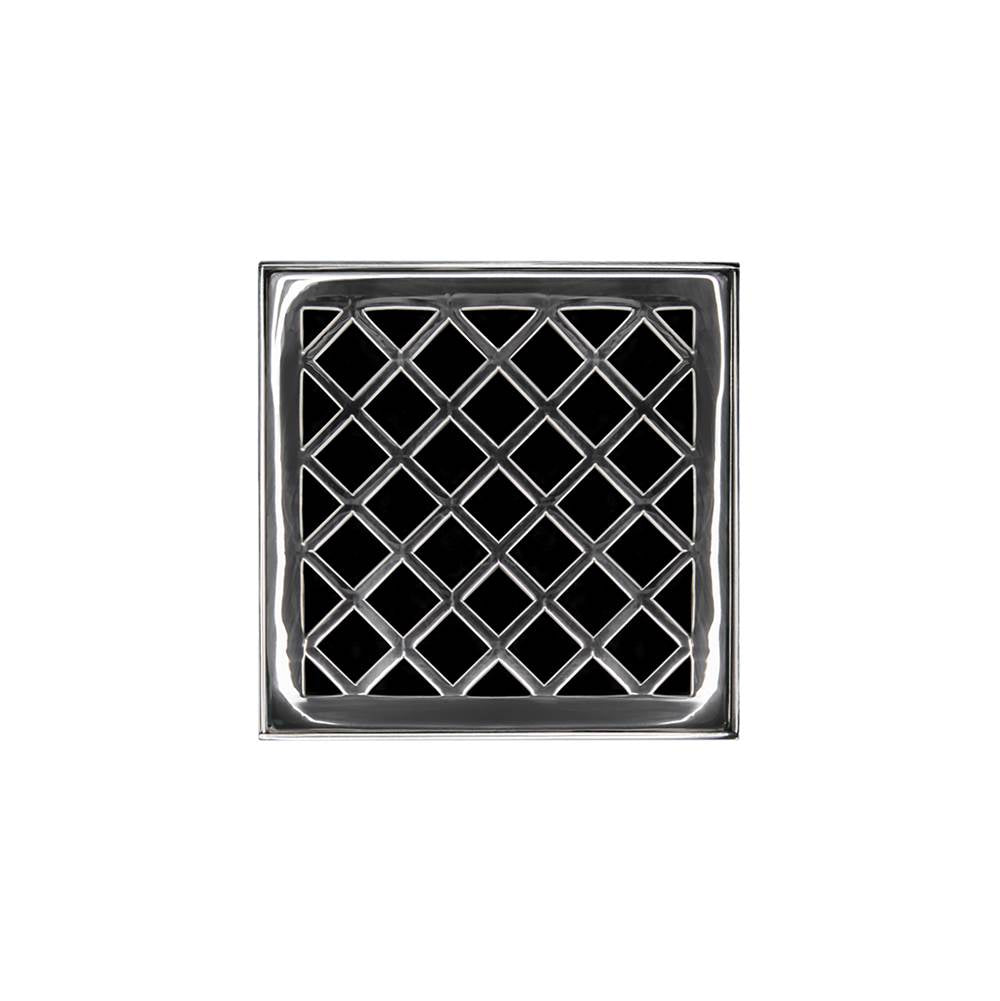 Infinity Drain XD 4-2P 4” x 4” XD 4 - Strainer - Criss-Cross Pattern & 2" Throat w/PVC Drain Body 2” Outlet