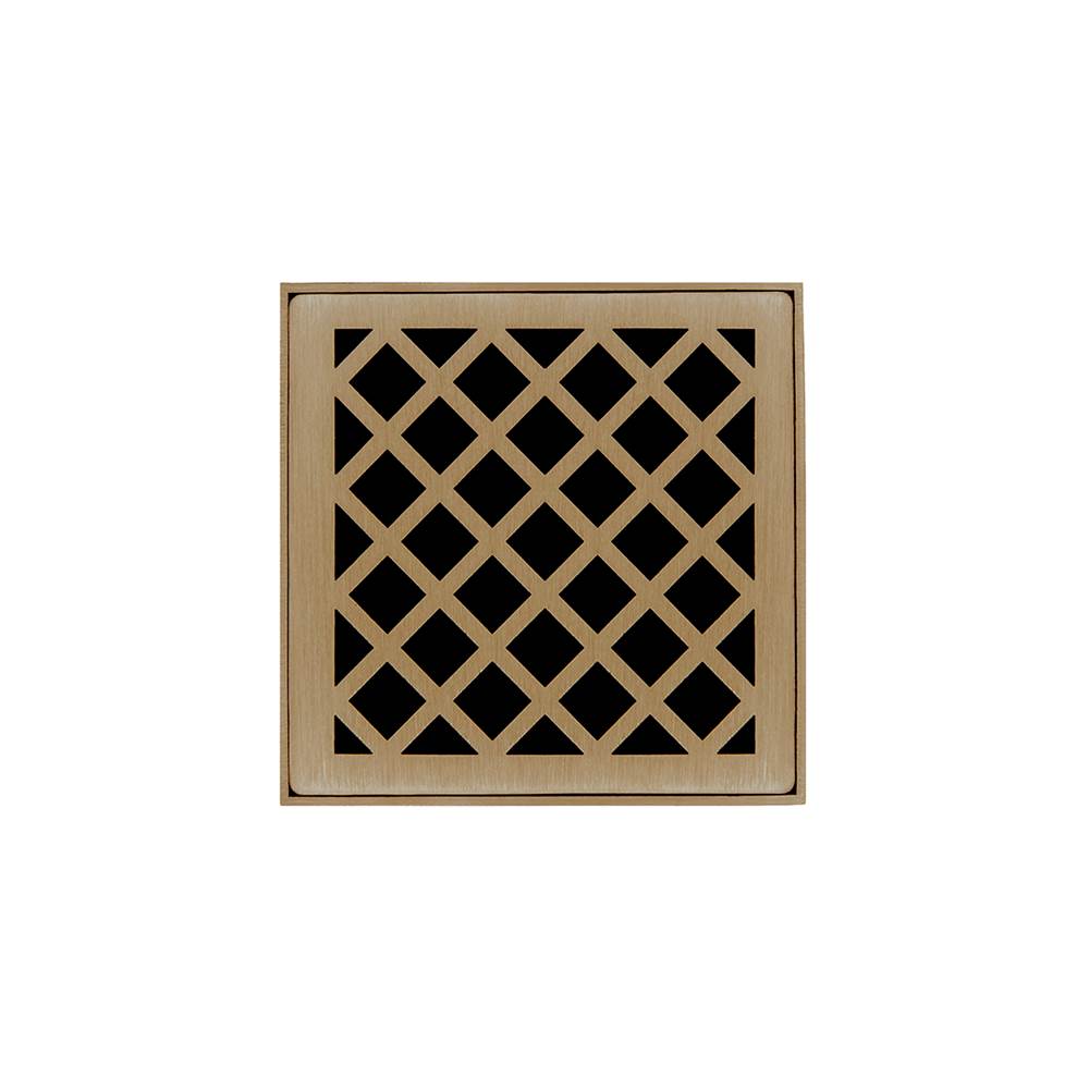 Infinity Drain XD 4-2P 4” x 4” XD 4 - Strainer - Criss-Cross Pattern & 2" Throat w/PVC Drain Body 2” Outlet