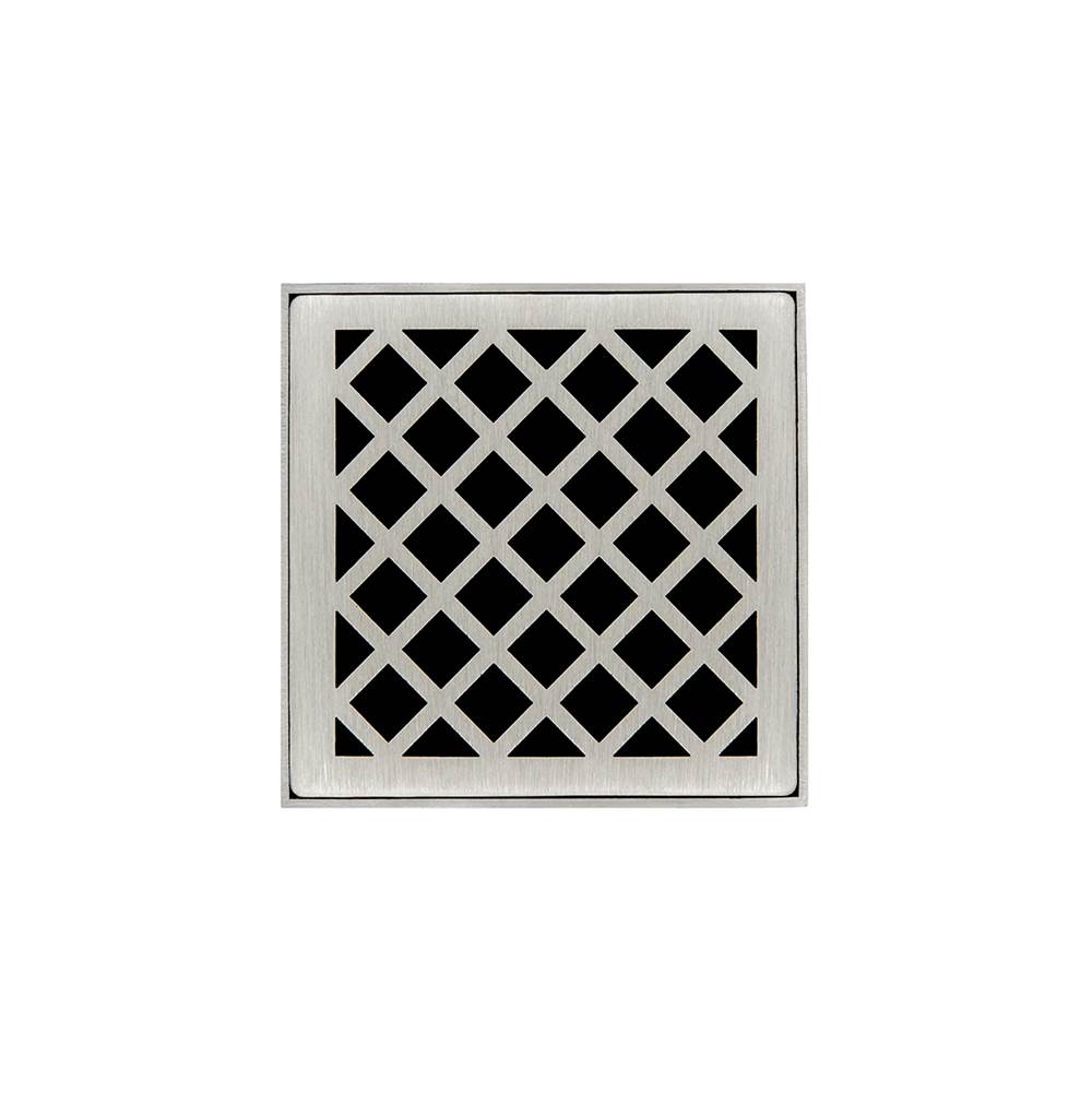Infinity Drain XD 4-2P 4” x 4” XD 4 - Strainer - Criss-Cross Pattern & 2" Throat w/PVC Drain Body 2” Outlet