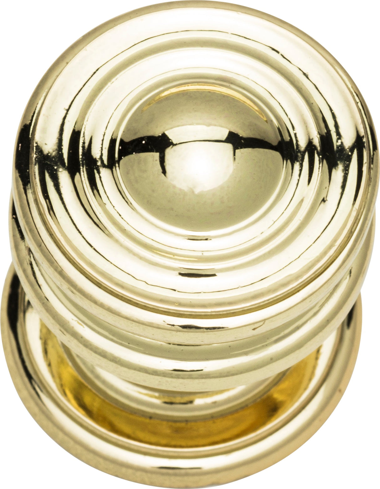 Atlas Homewares Campaign Round Knob 1 1/4 Inch Polished Brass