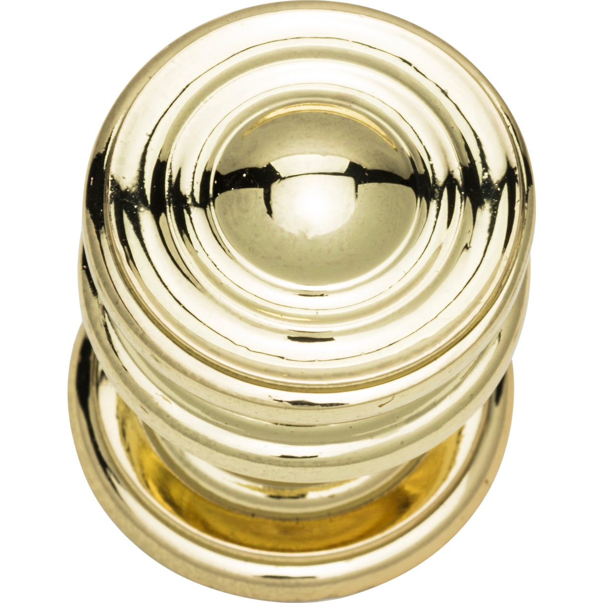Atlas Homewares Campaign Round Knob 1 1/4 Inch Polished Brass