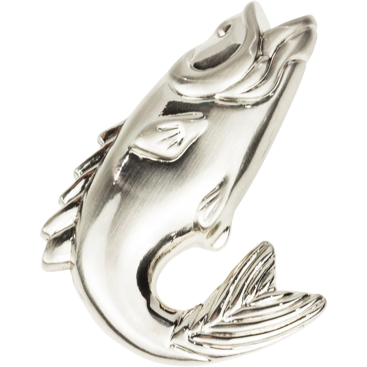 Atlas Homewares Fish Knob 2 1/4 Inch Brushed Nickel