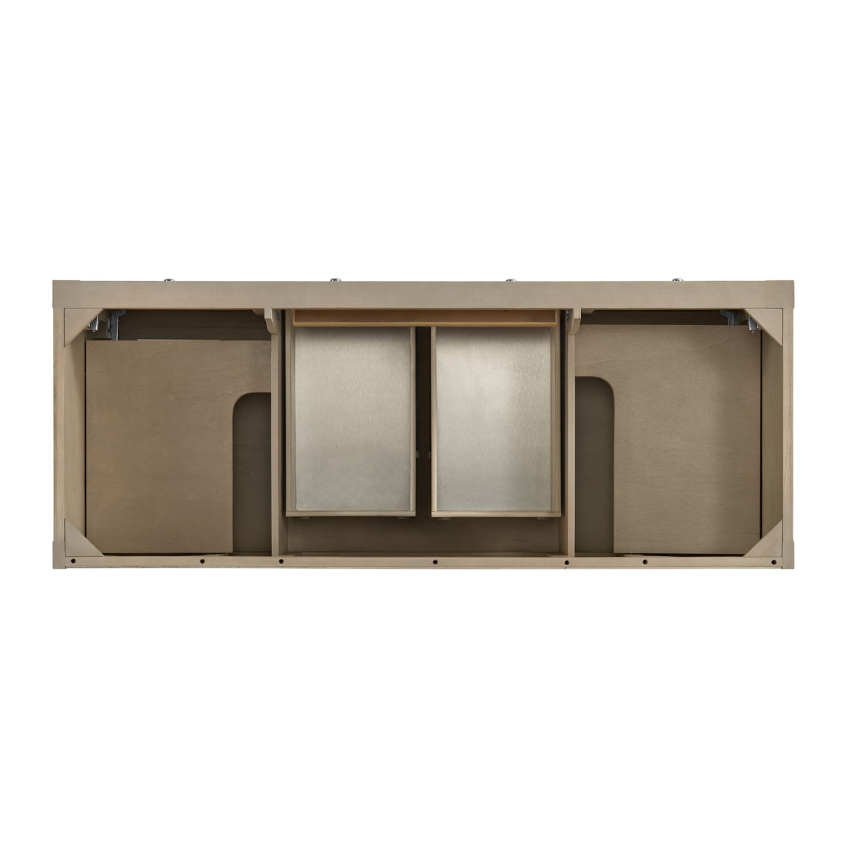 Breckenridge 60" Double Vanity, Whitewashed Oak, w/ 3 CM Lime Delight Quartz Top