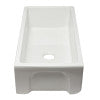 ALFI brand AB3618HS-W 36 inch White Reversible Smooth / Fluted Single Bowl Fireclay Farm Sink