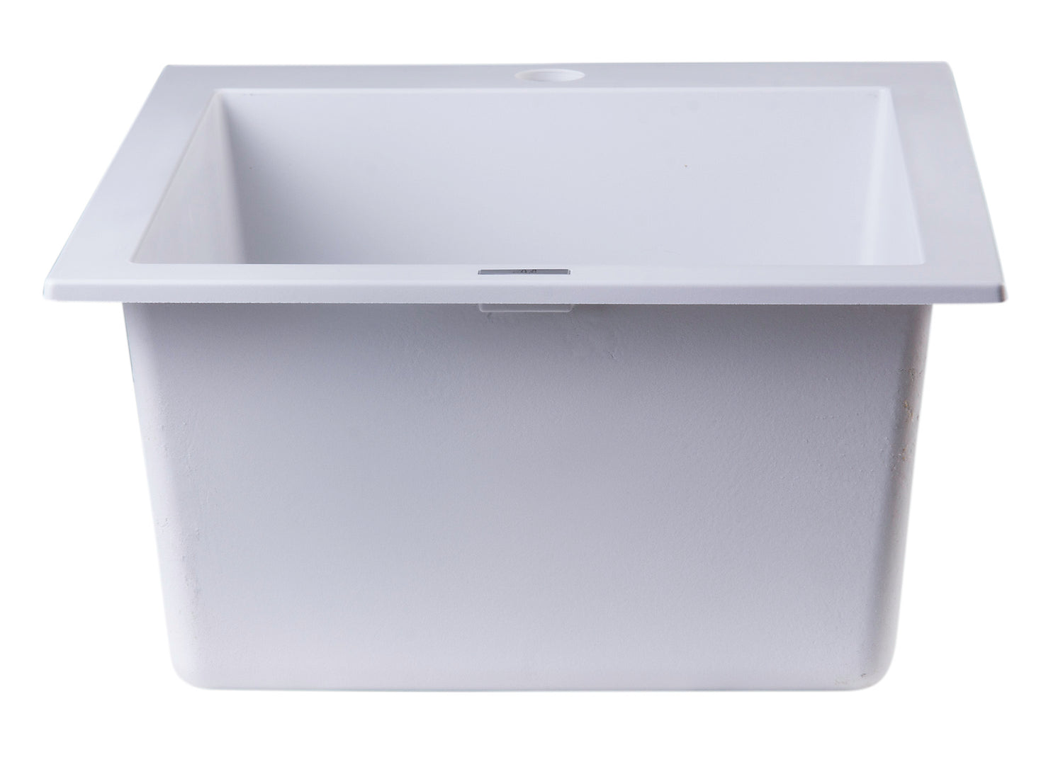ALFI brand AB1720DI-W White 17" Drop-In Rectangular Granite Composite Kitchen Prep Sink