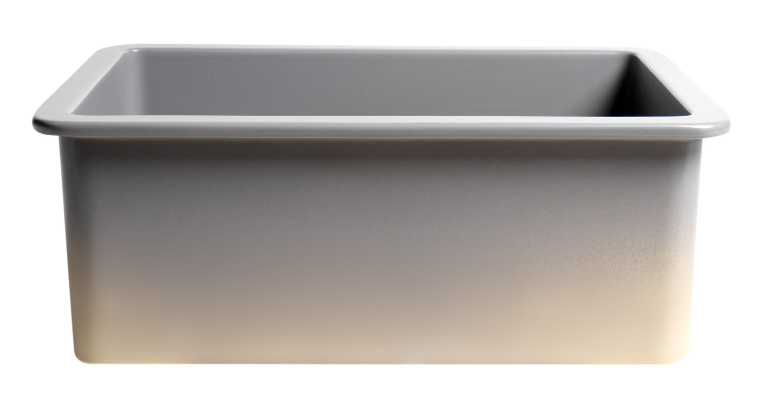 Gray Matte 27" x 18" Fireclay Undermount / Drop In Firelcay Kitchen Sink