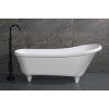 67" White Matte Clawfoot Solid Surface Resin Bathtub