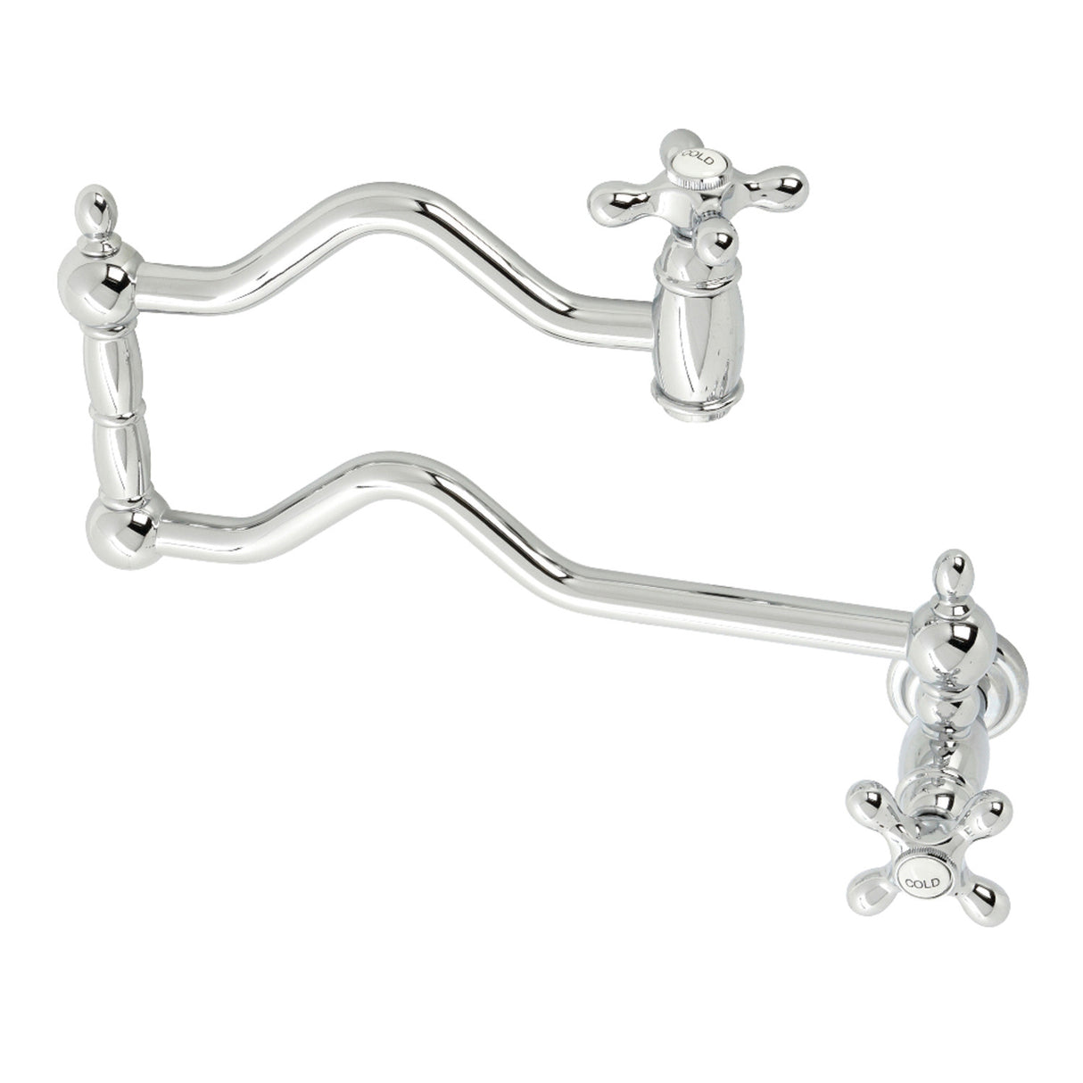 Kingston Brass KS2101AX Heritage Wall Mount Pot Filler, Polished Chrome