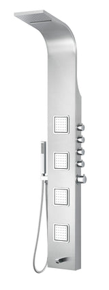 ANZZI SP-AZ043 Mesa 64 in. Full Body Shower Panel with Heavy Rain Shower and Spray Wand in Brushed Steel