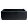 30" Black Matte Reversible Smooth / Fluted Single Bowl Fireclay Farm Sink