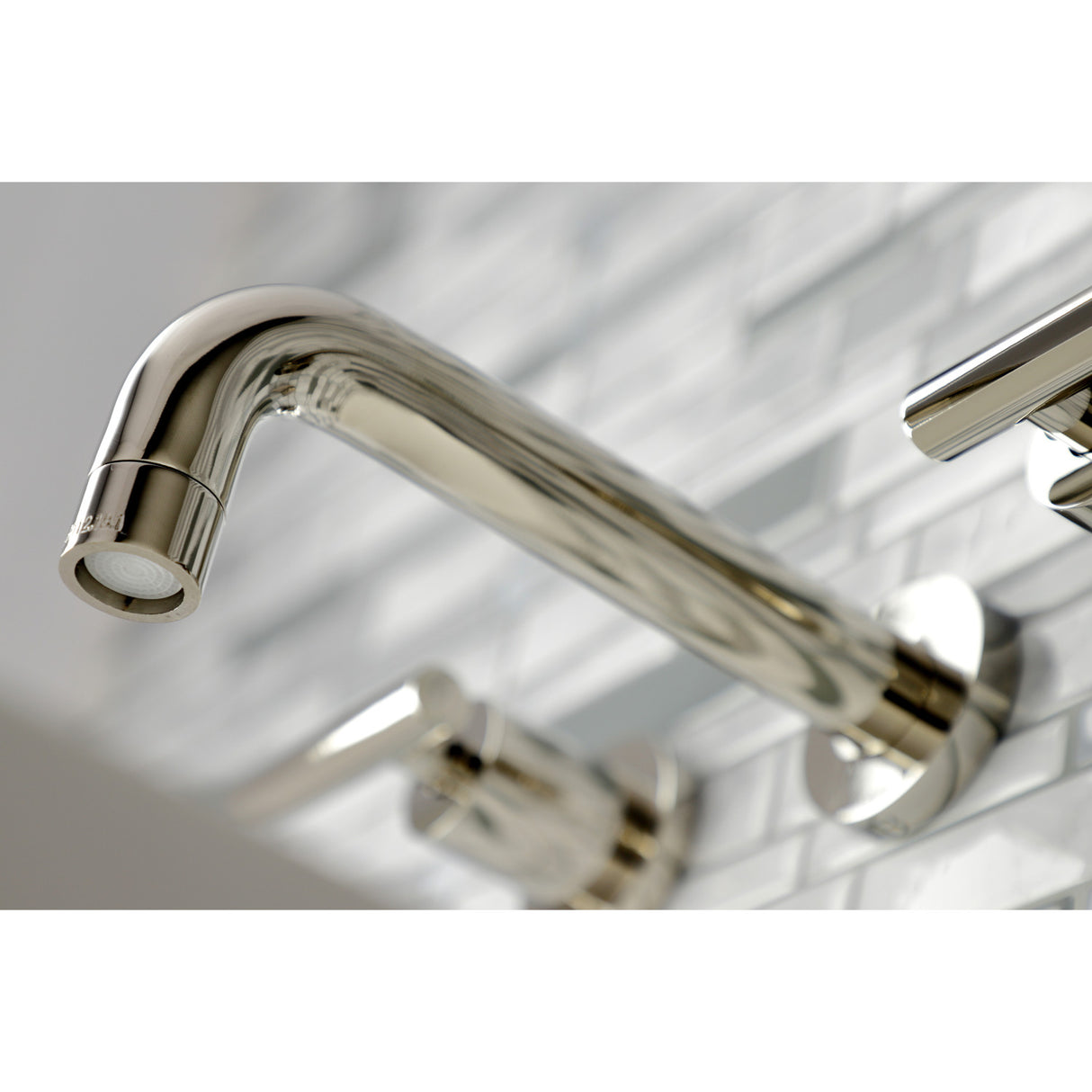 Kingston Brass KS8126CML Manhattan 2-Handle 8 in. Wall Mount Bathroom Faucet, Polished Nickel
