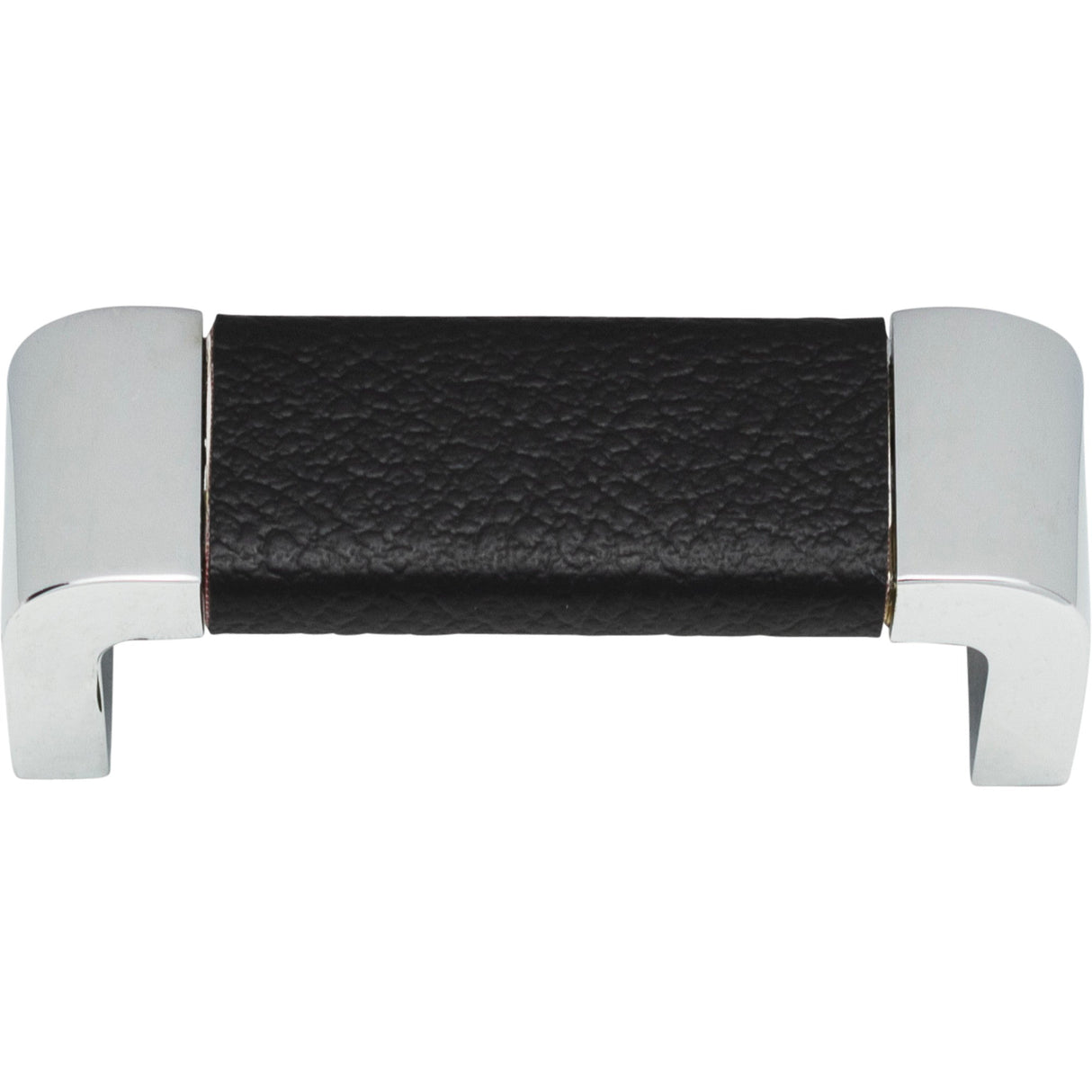 Atlas Homewares Paradigm Pull 3 Inch (c-c) CH & Black Leather