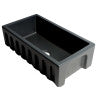 33" Black Matte Reversible Smooth / Fluted Single Bowl Fireclay Farm Sink